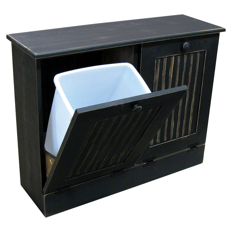 Poubelle multi-compartiments inclinables 13 gallons inclinable, Vieux noir