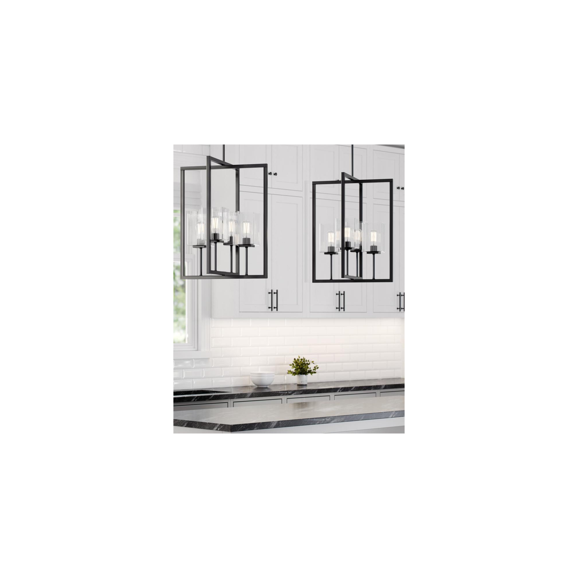 Aya 4 Light Glass Dimmable Pendant, 27.25" H x 21" W x 21" D