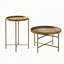 Ensemble de tables basses gigognes rondes avec motif martelé et pieds réglables