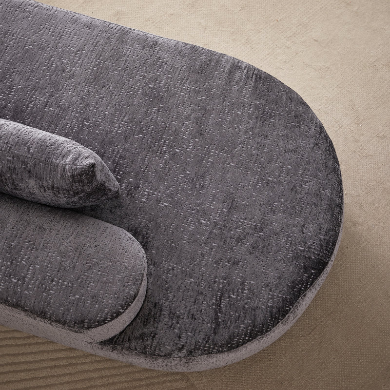 Chumenti Boneless Modern Oversized Sectional Sofa, Gray Chenille, Right Hand Facing