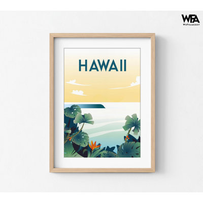 Art mural encadré hawaïen, impression affiche d'Hawaï, décoration murale tropicale, décoration de plage encadrée, art mural surdimensionné, art mural encadré, art mural grand