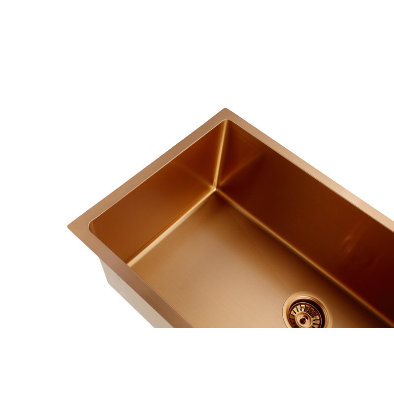 32'' x 19'' Undermount Kitchen Sink Drop-In Single Bowl Stainless Steel Kitchen Sink, Rose Gold