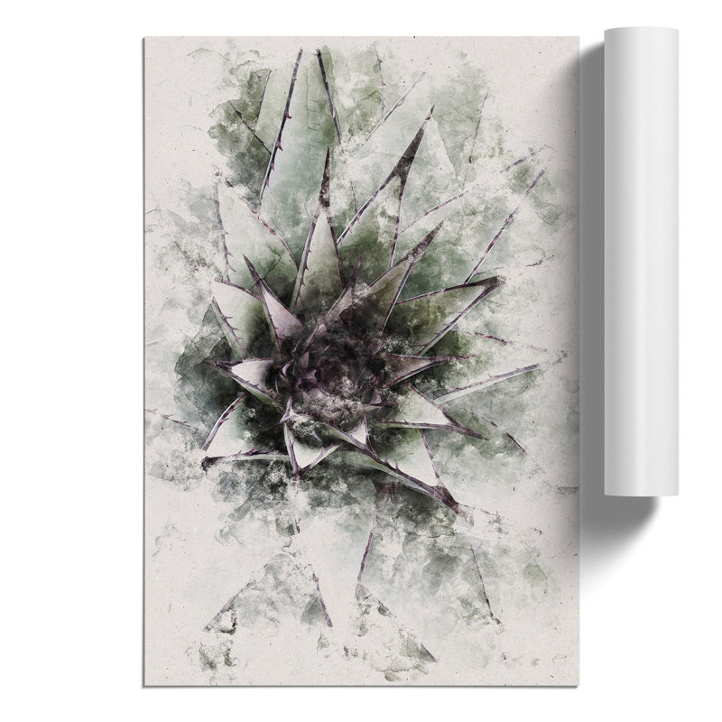 The Succulent Plant Watercolour - Frameless Print, 84cm H x 59cm W x 0.1cm D