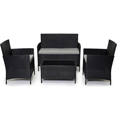 Beeley Polyethylene (PE) Wicker 4 - Person Seating Group with Cushions