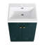 Meuble-lavabo autoportant de 24 po avec lavabo en résine blanche et 2 portes d'armoire à fermeture en douceur. Conception moderne pour la salle de bain. Matériau en contreplaqué. Couleur foncée. Armoire à tablette réglable incluse. Lavabo. Intemporel-248764200-248764204