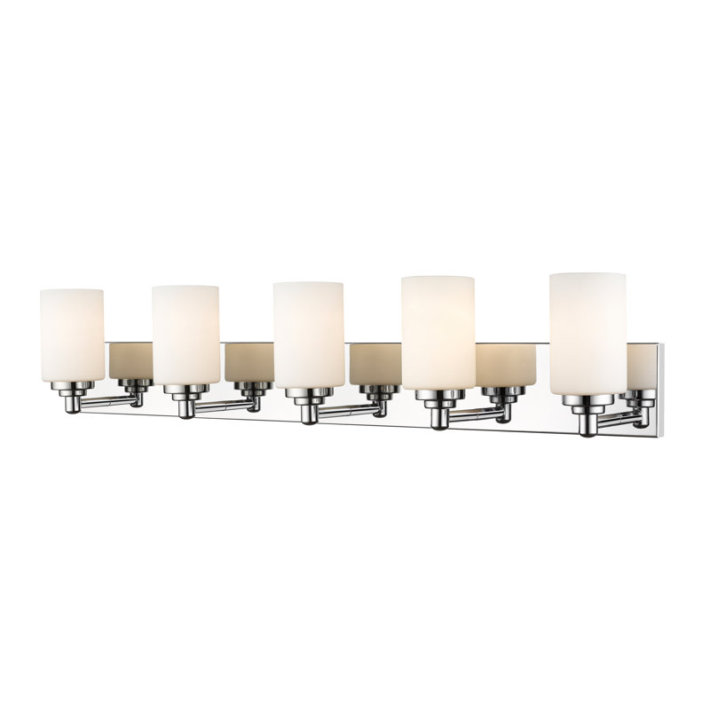 Éclairage de salle de bain à intensité variable 5 lumières Beckmann, Chrome