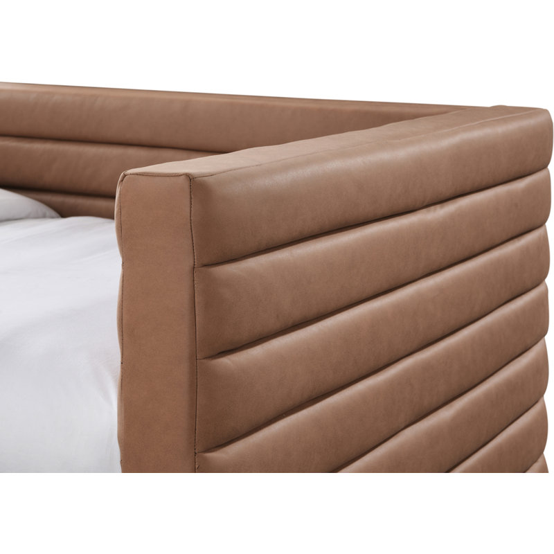 Beverly Twin Daybed with Trundle, Cognac Vegan Leather