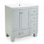 Meuble-lavabo bleu gris 30 po avec lavabo en céramique