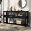 Console de style moderne, canapé avec 4 tiroirs et 2 tablettes-1839168499