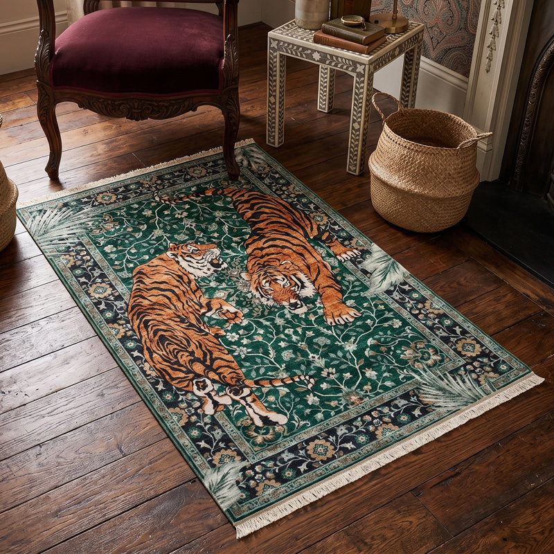 Tapis traditionnel Emerald Tiger Garden, Emeral