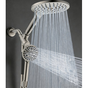 Pomme de douche à main double combinée, pomme de douche à effet pluie 8 pouces et pomme de douche à main à haute pression 10 modes