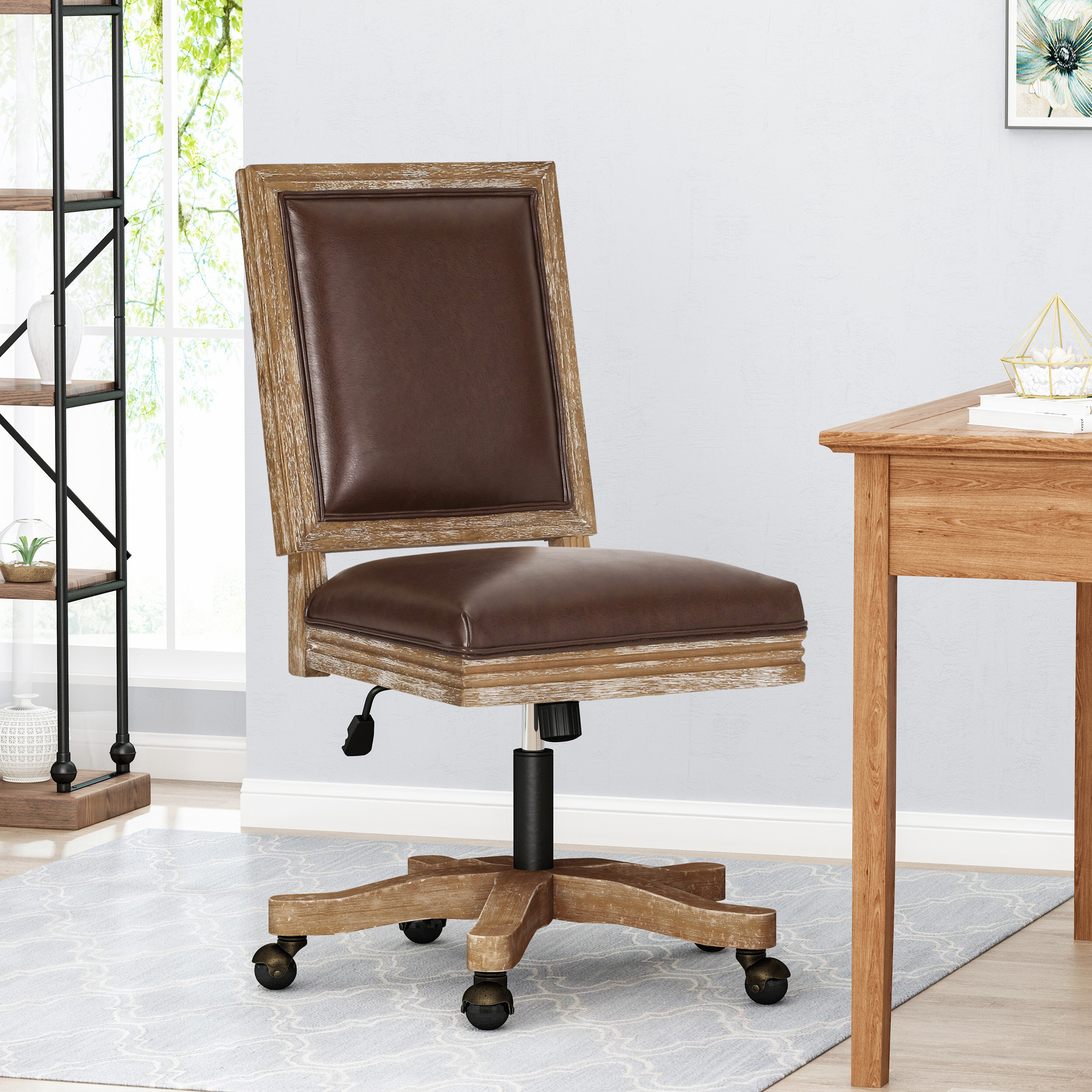 Wood frame office online chair