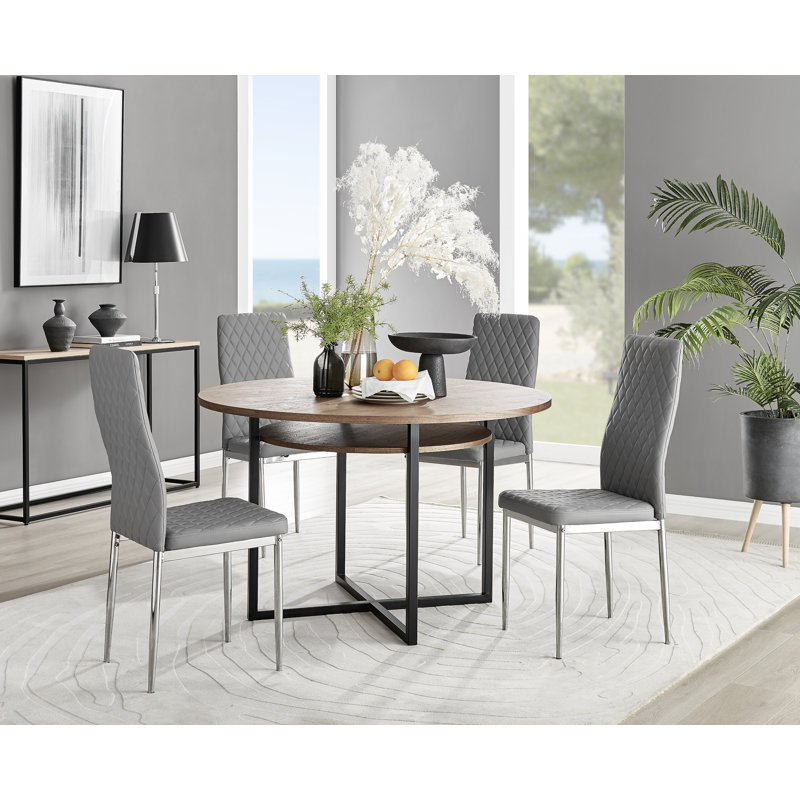 4 - Person Dining Set, Grey/Silver