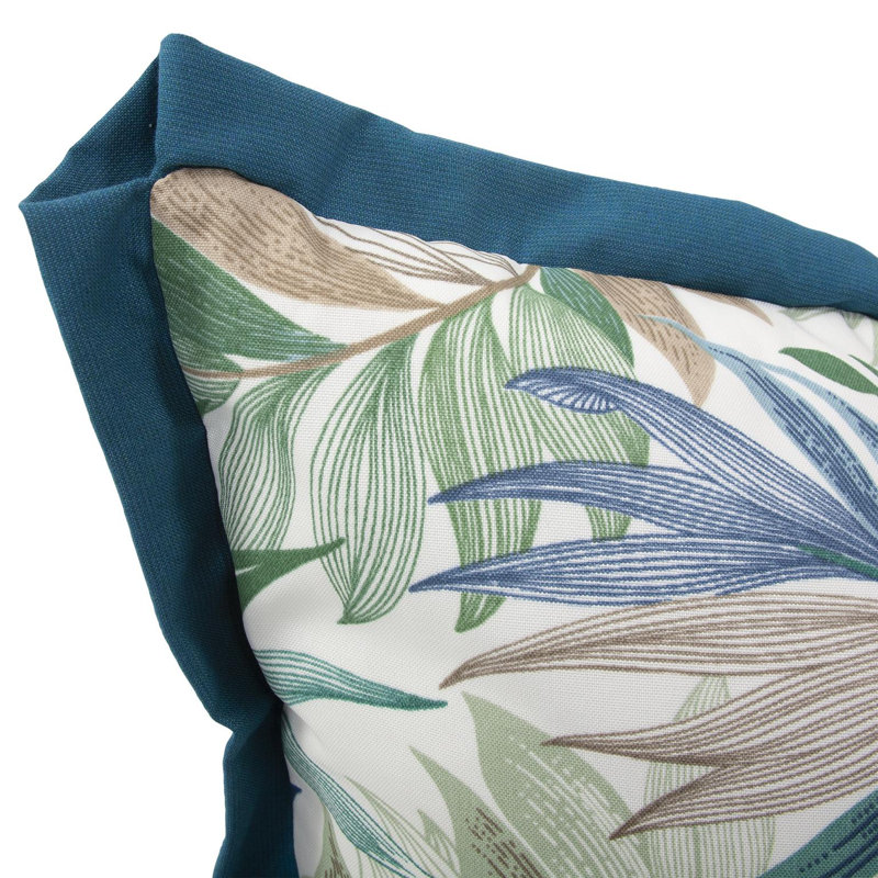  Housse et insert de coussin décoratif intérieur / extérieur en polyester / mélange de polyester, Fougère indigo