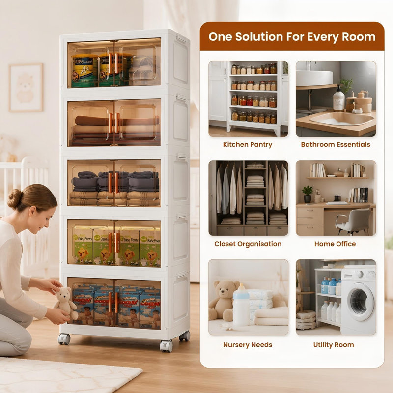 Stackable Storage Containers Box with Wheels
