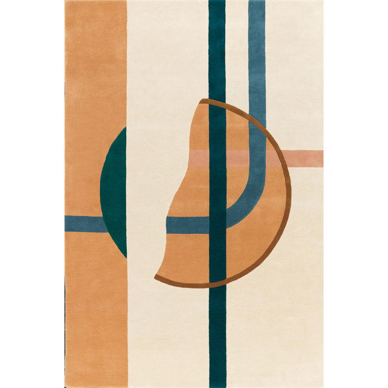Tacubaya Hand Tufted Wool Area Rug in Cream, Rectangle 8'2" x 11'5"
