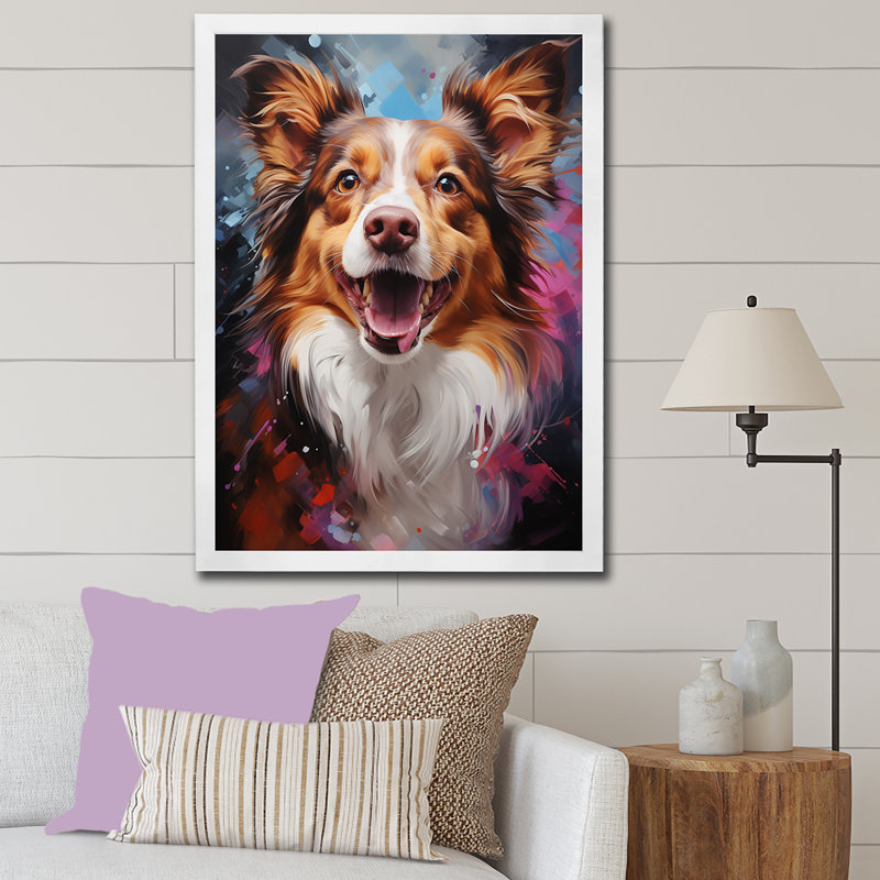 Papillon prance sur toile, Cadre simple blanc, H 44 po x l 34 po x P 1,5 po