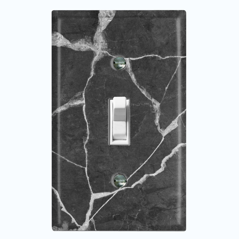 Patterned 1 - Gang Toggle Light Switch Standard Wall Plate, Navy