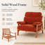 Chaise d'appoint Mid-Century avec structure en bois massif et coussins amovibles-132274199