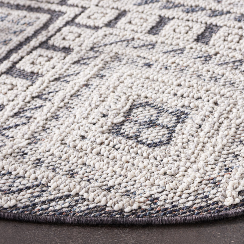 Serpa 800 Performance Geometric Indoor/Outdoor Area Rug, Round 6'7"