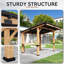 Pavillon de jardin en bois renforcé 11 pi x 10 pi avec rideaux d'intimité et Bartop en bois massif