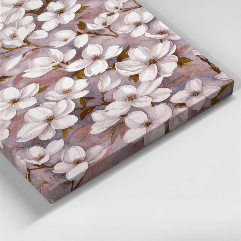 "Watercolor Botanical 91", art mural sur toile grise, H 20 po x l 30 po
