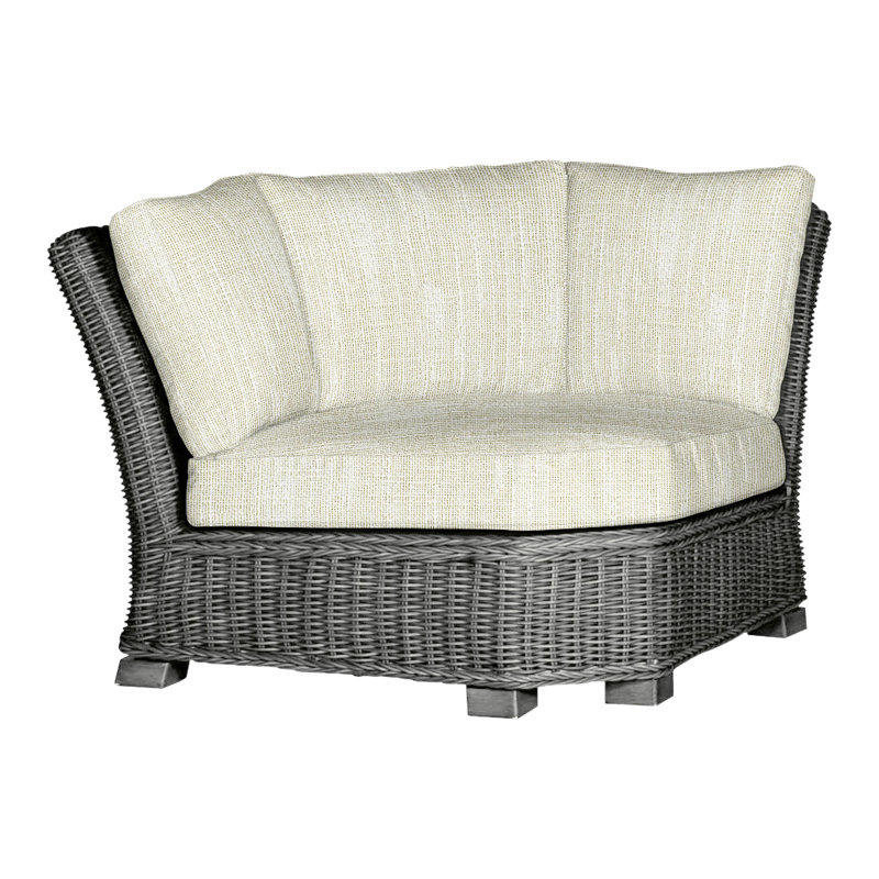Canapé d'angle modulaire rustique tissé gris ardoise, Gris ardoise, Pas de soudure, InsideOut® Rollo ‑ lin crème