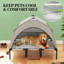 Lit surélevé pour chien avec filet respirant, auvent amovible et coussin de refroidissement, convient aux grands chiens, rangement inclus - lit surélevé portatif, trois panneaux en filet, sac de protection solaire-771213644