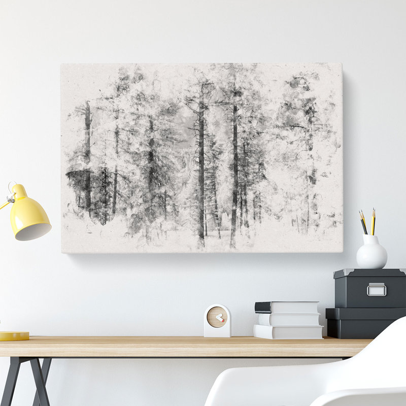 Montana Forest Watercolour - Wrapped Canvas, 60cm H x 91cm W x 3cm D