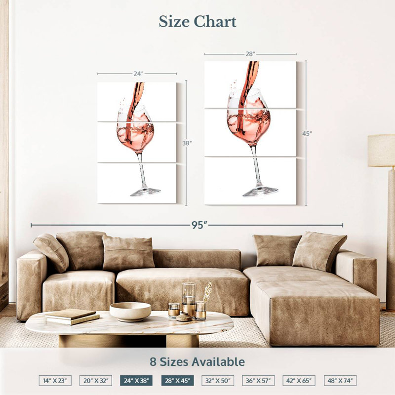 Yarlin Rose Wine Splash, 38" H x 24" W