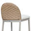 Tani Counter Height Outdoor Barstool With Natural Rattan Backrest And Ivory Boucle Upholstered Seat