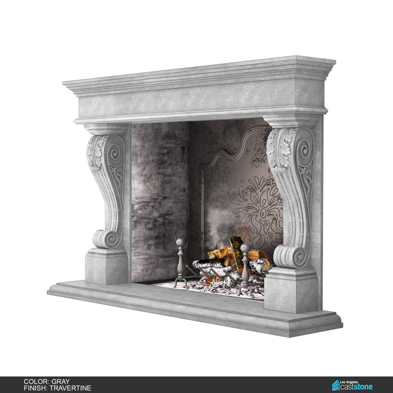 Venice Fireplace Surround, Travertine Gray