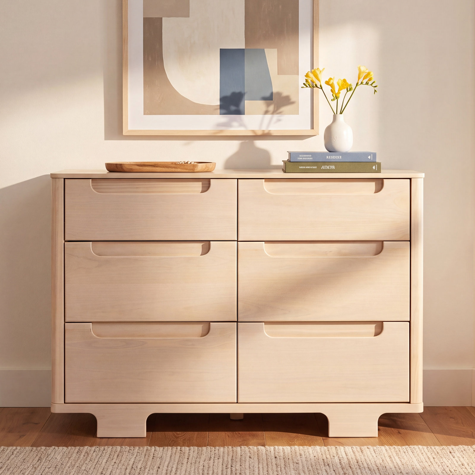 Yuzu 6-Drawer Dresser, Washed Natural