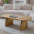 Mid Century Modern Oval Coffee Table - Solid Wood Veneer + E1-Grade MDF, 47.24"W x23.62"D H-Shape (50lbs Capacity), Family-Safe Rounded Corners for Small Space/Living Room/Office, Easy Assembly-1767701374
