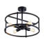 Plafonnier industriel semi-encastré, plafonnier rustique en métal 4 lumières, lustre noir de style campagnard pour îlot de cuisine, couloir, entrée, salon, chambre à coucher