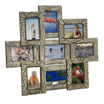 Amneek Gray Wood Embossed Picture Frame