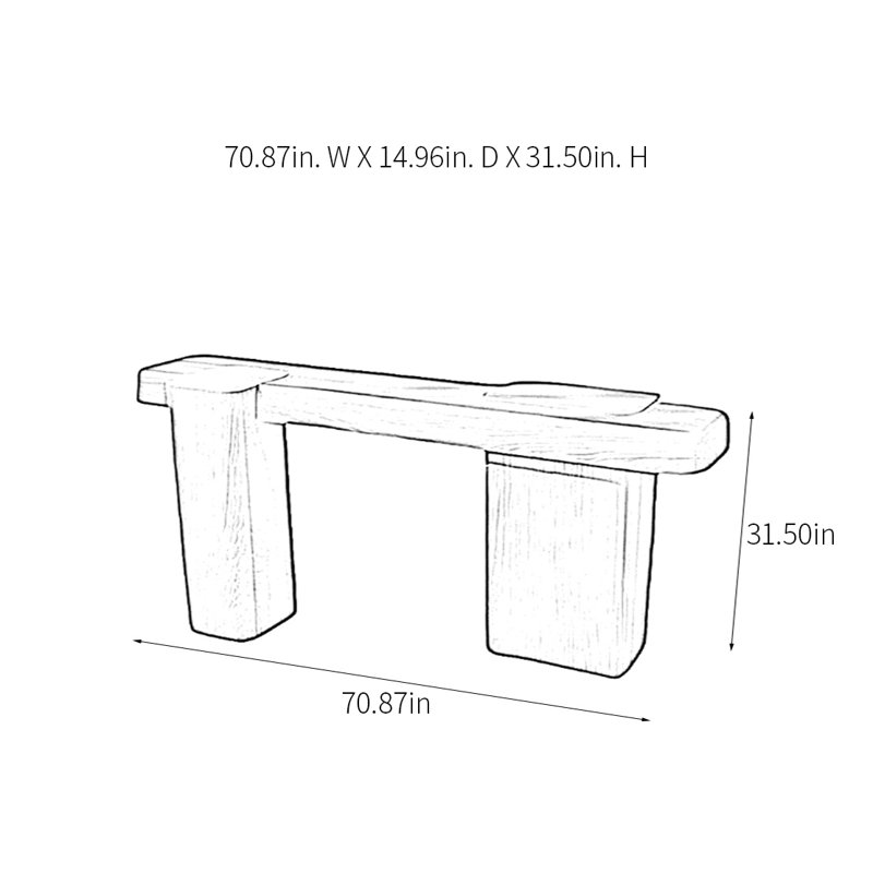 Console Modern Minimalist Art, H 31,5 po x l 70,87 po x P 14,96 po