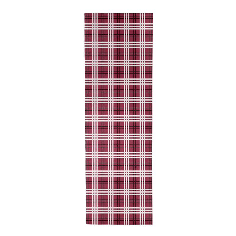 Tapis rouge à carreaux, Tapis de couloir 2 pi 6 po x 8 pi