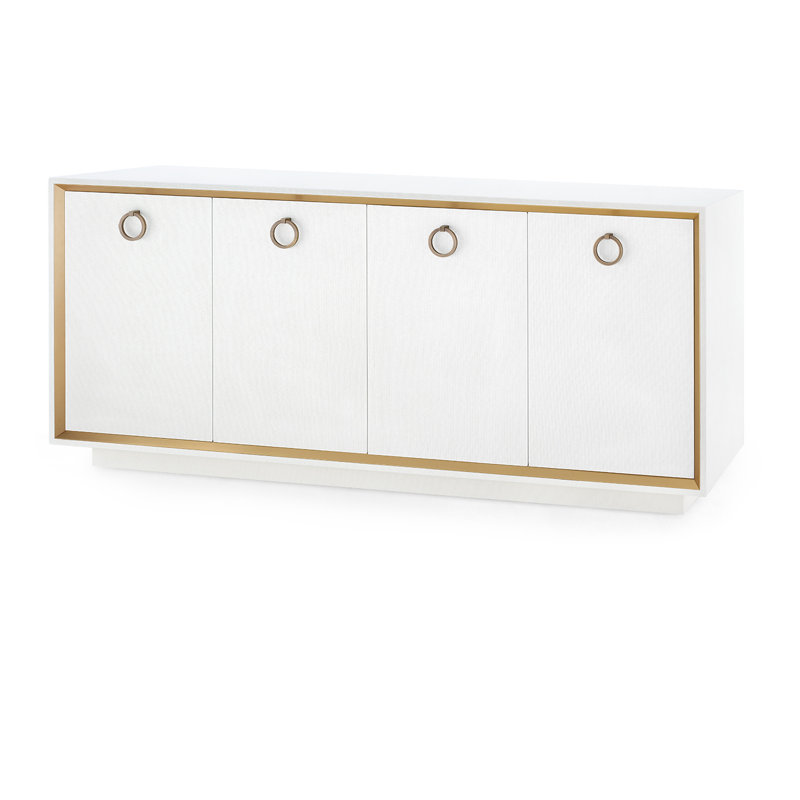 Ansel 72'' W Sideboard, White, Bronze Finished Brass, Owen - Circle