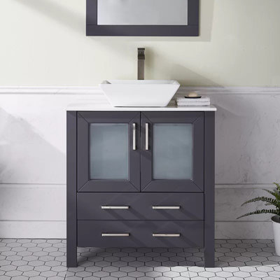 Byrl 30" Free-standing Vessel Single Bathroom Vanity