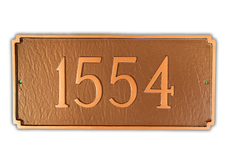 Petite 1-Line Wall Address Plaque, Sand/Gold
