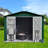 Metal Garden Sheds 8Ft×10Ft Outdoor Storage Sheds Green + White-119306991-119306989