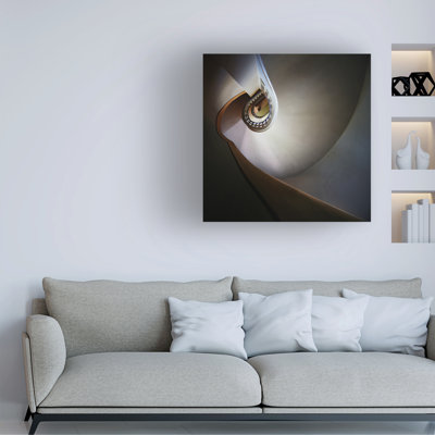 Wrapped Canvas Wall Art - Holger Droste 'The Stairs Of Nautilus' Wall Art for Living Room, Bedroom, or Office Décor  - 18x18