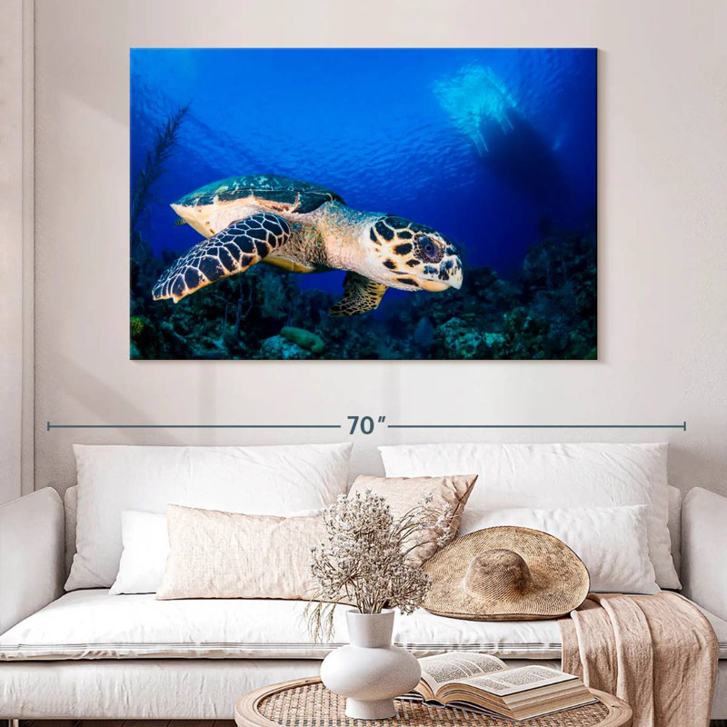 Brampt Underwater Hawksbill Turtle, 34" H x 51" W