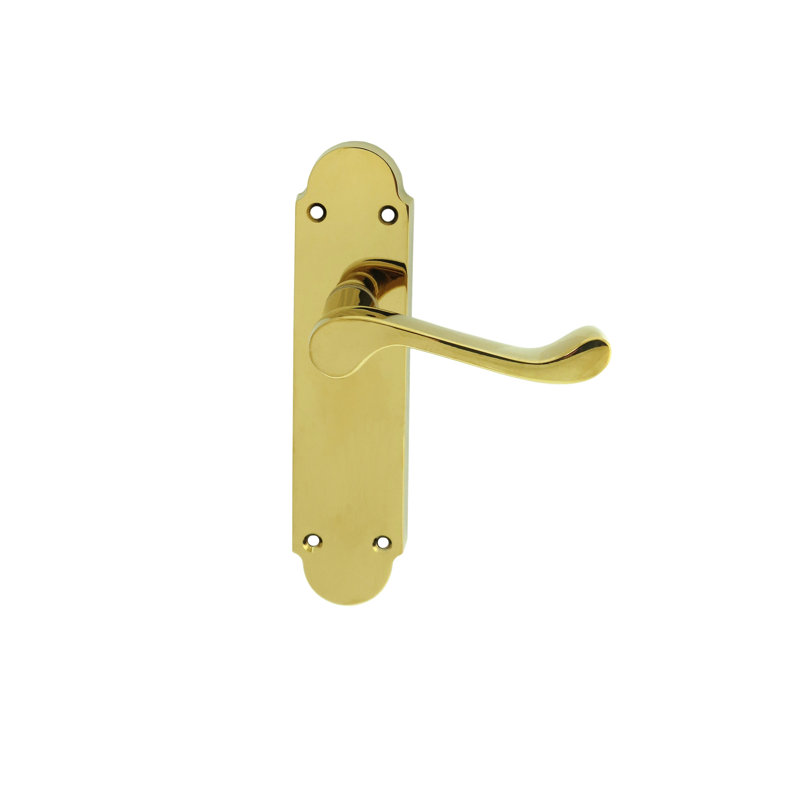 Oakley Latch Door Handle, Polished Brass