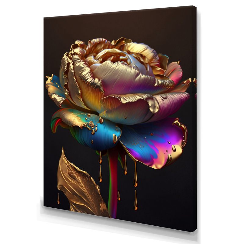 «Rainbow Peony», impression sur toile, H 20 po x l 12 po x P 1 po, Toile tendue