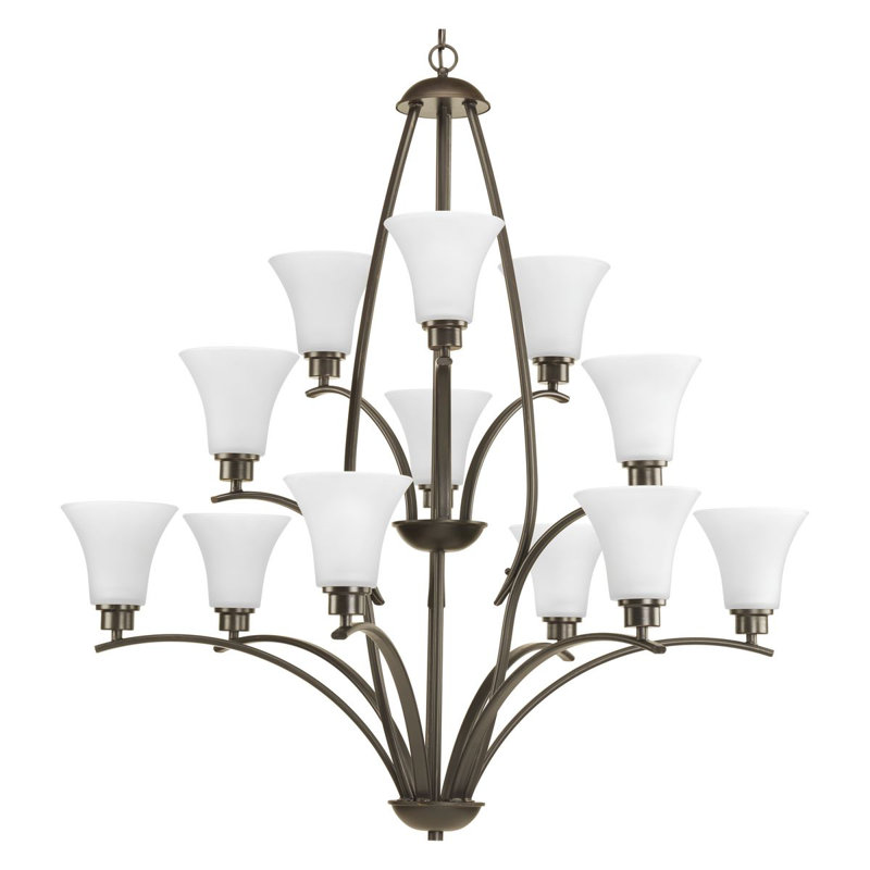 Jilliann 12 - Light Steel Dimmable Chandelier