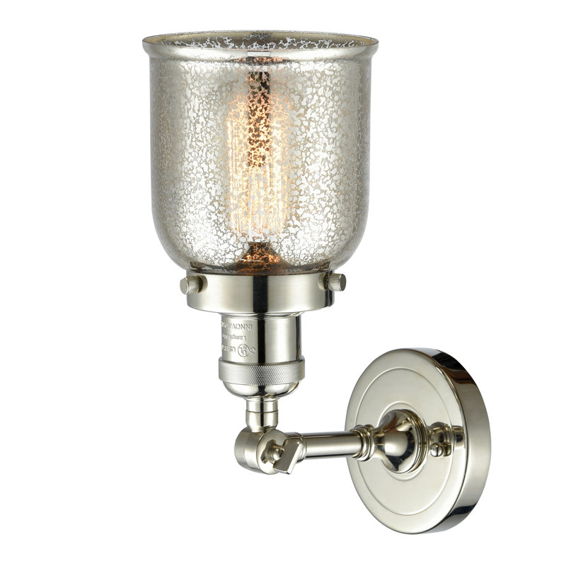 Hanceville Glass Semi Flush Mount, Polished Nickel, Silver Mercury, No Bulb Included