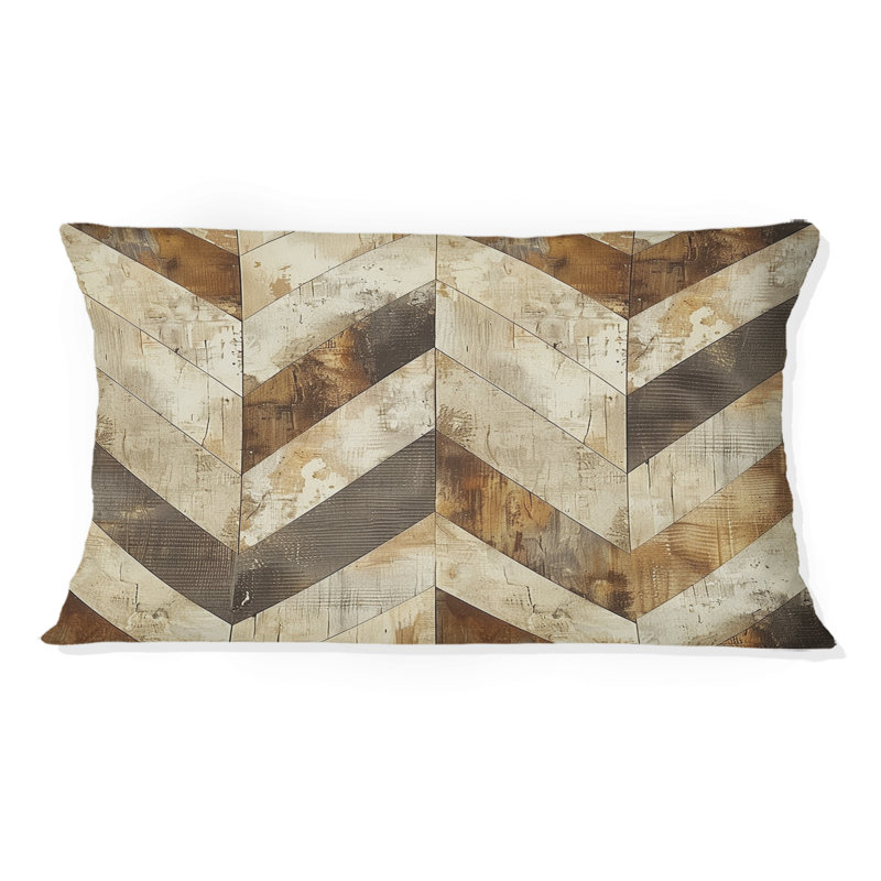 Coussin lombaire crème à chevrons glamour