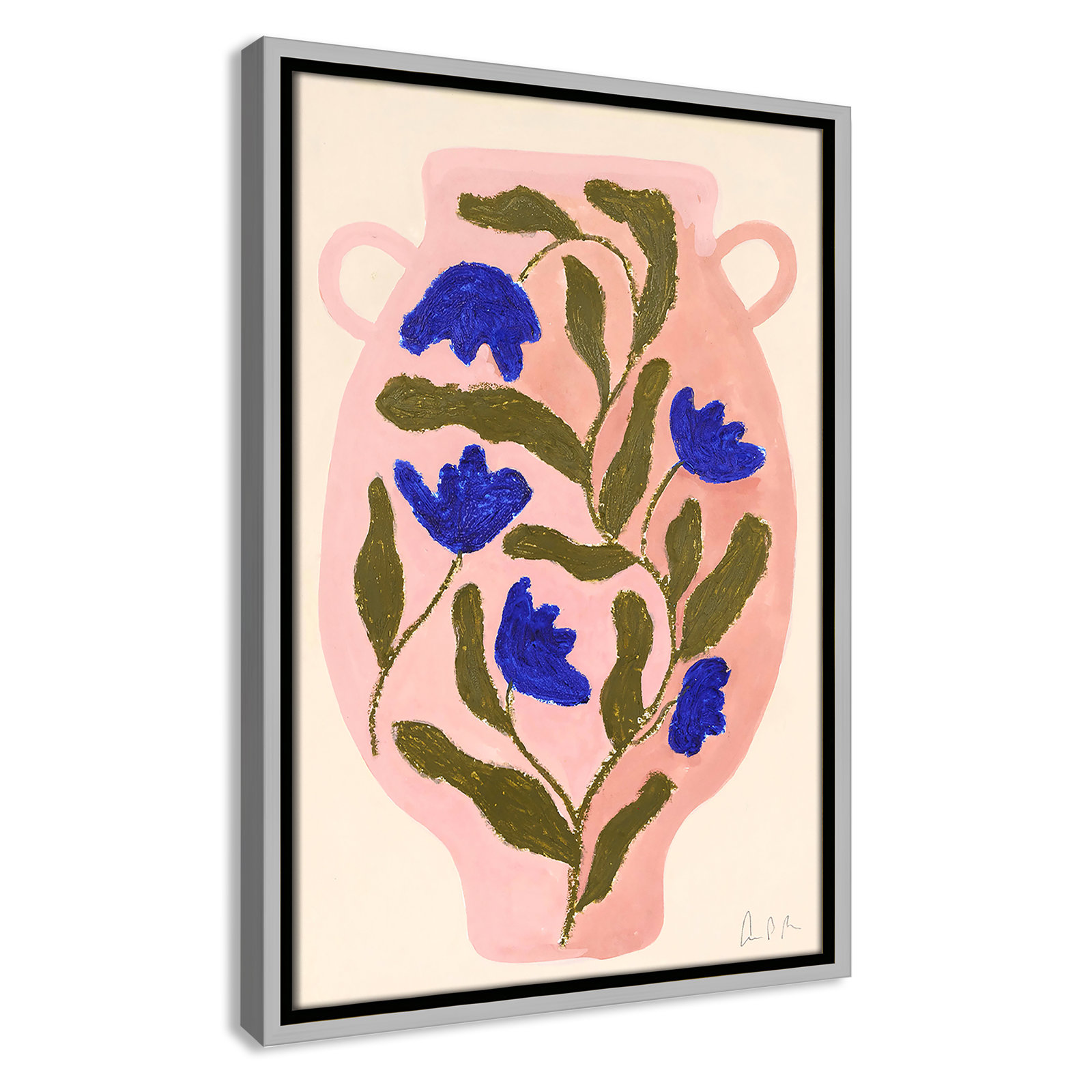 Vase No. 01 Print by Camilla Bergqvist, Silver, 19.5" H x 13.5" W